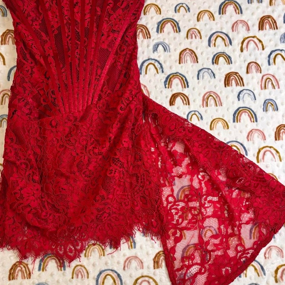 Red lace Halloween costume